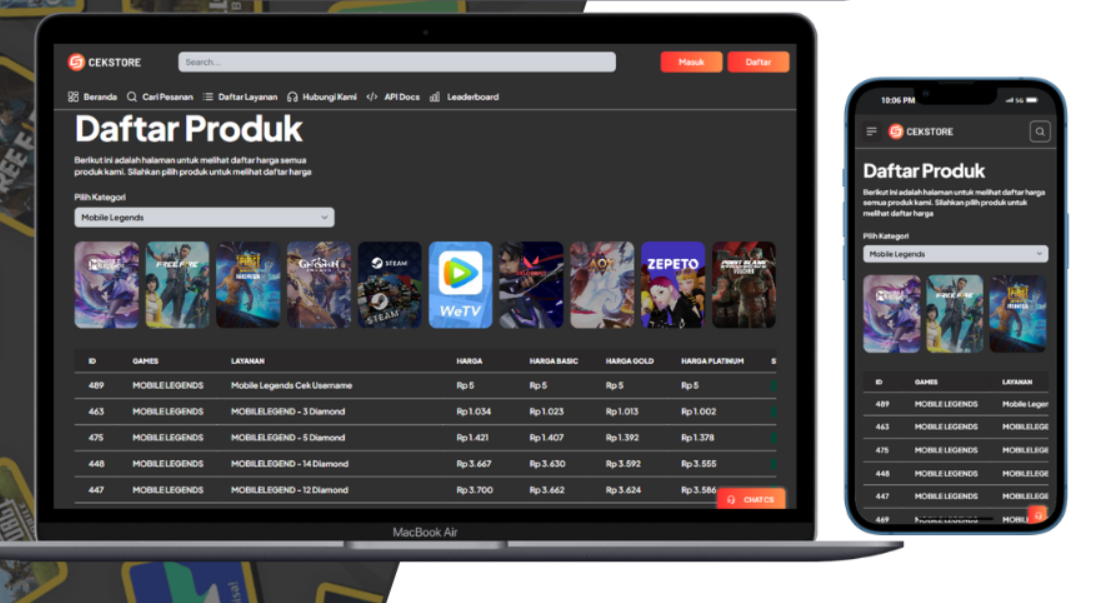 Website Top Up Game dan Pulsa Tahun - Image 3